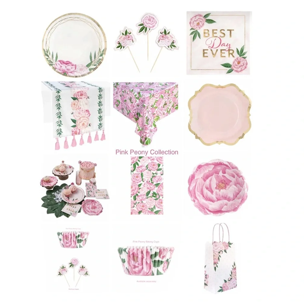 MSPCI 4” Mini Pink Peony Canapé Paper Plates by Celebrate It (651874), 12 ct